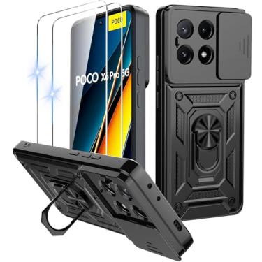 Imagem de Capinha Capa para Xiaomi Poco X6 Pro 5G + 2 Películas de Vidro Temperado | Capa Anti-Impacto | Proteção da Câmera | Resistente a Arranhões | Aberturas Precisos | Armadura Militar