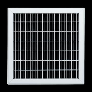 Imagem de Serve para abertura de duto de 14x14 e 14x14 | Grade de piso de ar de retorno da Handua | Grelha de cobertura de ventilação andável para piso | Branco | Lâminas fixas resistentes | Dimensões externas