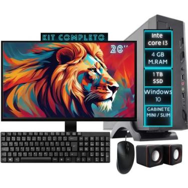 Imagem de Mini Pc Home Office Computador Cpu Desktop Completo Intel Core I3 4GB 