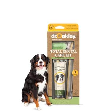 Imagem de Dr. Oakley Creme dental para cães, sabor menta, kit dentário enzimático com escova de dentes e escova de dedo recomendado pelo veterinário – conjunto de 3 peças