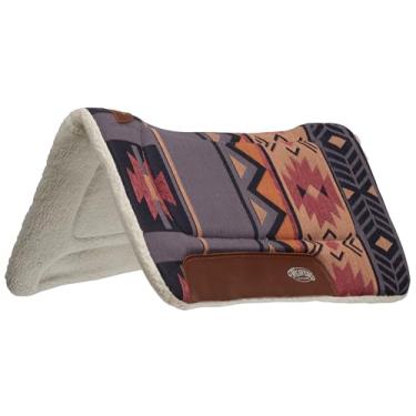 Imagem de Weaver Almofada de sela de cavalo contornada para todos os fins equinos, almofada protetora de absorção de choque, suprimentos para equinos duráveis, pôr do sol/coroa azul asteca, 81 cm x 81 cm