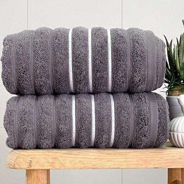 Imagem de Toalha Banhão Wave Fio Penteado 80x150 Cinza Chumbo