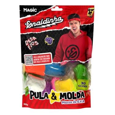 Imagem de Magic Massinha Enaldinho de EVA Pula e Molda, 30 Cores Sortidas, 300g, Material Atóxico para Crianças Acima de 3 Anos, Não Gruda