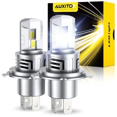 Imagem de AUXITO Lâmpada H4 - 900% mais brilhante 6500K branca, tamanho mini de ajuste direto, Plug & Play sem complicações, vida útil estendida, operação sem cintilação, pacote com 2