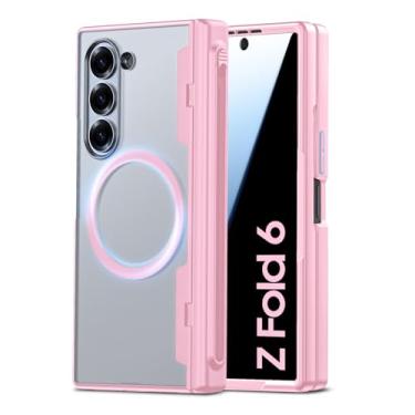 Imagem de Spugan Capa para Samsung Galaxy Z Fold 6 com MagSafe, [Proteção de tela de privacidade integrada] [Suporte de caneta S e capa de dobradiça] Capa magnética à prova de choque translúcida fosca forte