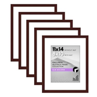 Imagem de Americanflat Conjunto de porta-retrato 28 x 35 cm de mogno de 12,7 cm - Use como moldura de 20 x 25 cm com tapete ou moldura de 28 x 35 cm sem tapete - porta-retratos para decoração de parede com capa