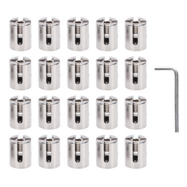 Imagem de Sanpyl Braçadeiras de Cabo Cruzado de Aço Inoxidável T316, 20 Peças de Clipes de Fio para Cordas de 3mm e Acessórios de Haste Em Aplicações de Kit de Treliça de Parede