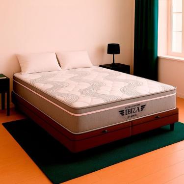 Imagem de Cama Box Baú King Marrom E Colchão Ibiza Molas Vstore