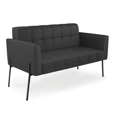 Imagem de Sofá Namoradeira 2 Lugares Base Pé de Ferro Preto Elisa Corino Preto D03 - D'Rossi
