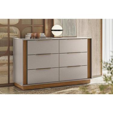 Imagem de Cômoda De Quarto Giardino C- 6 Gavetas Nogueira Touch-nude Prime - Demóbile