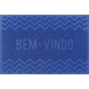 Imagem de Capacho De Poa Vinílico Zig Zag Azul Reflex Blue C 60x40cm - Uzoo Capacho Vinilico Zigzag 60x40cm Azul Reflex Blue C