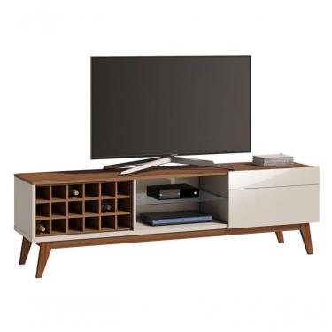 Imagem de Rack Classic Ad 1.8 Off White Com Freijó - Imcal Móveis