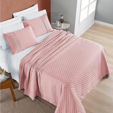 Imagem de Cobre Leito Casal Padrão Nobless 200 Fios 3 Peças - Sal Rosa