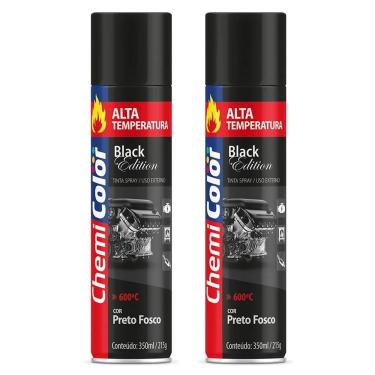 Imagem de Kit 02 Tintas Spray 350ml Alta Temperatura Interno e Externo Secagem Rápida - Chemicolor