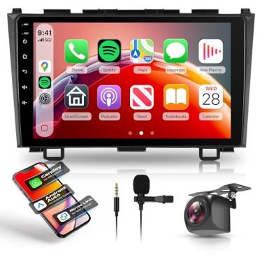 Imagem de Orderich 8 núcleos 6G + 128G Android estéreo automotivo para Honda CRV 2007-2011 com carro sem fio CarPlay Android Auto, tela sensível ao toque de 9 polegadas, espelho de rádio, GPS WiFi, Bluetooth