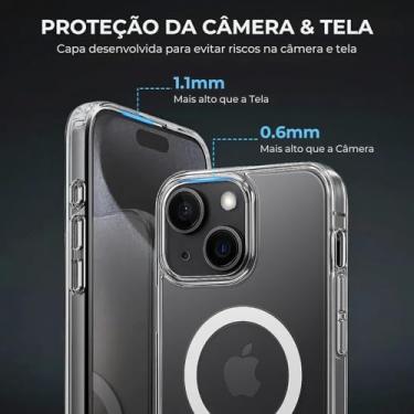 Imagem de Capa Mag-safe para [iPhone 15 Pro MAX] Capinha Magnetica Premium com [Proteção de Camera] Clear Case [Anti-Amarelamento], Compatível com MagSafe, Transparente e Resistente a Riscos e Anti Impacto