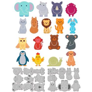 Imagem de GLOBLELAND Desenhos Animados Animais Marcadores de Livro Matrizes Cortadas para Fazer Cartões, Cavalo Leão, Marcador, Metal, Zoológico, Elefante, Tigre, Cachorro, Matrizes Cortadas para Faça Você