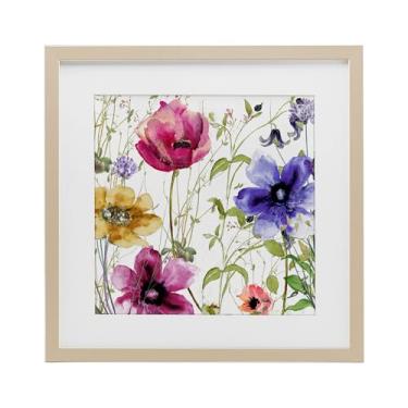 Imagem de Stupell Industries Botanical Spring Garden Blooms Impressão emoldurada de bétula sob vidro, design por Sasha, 13 x 13