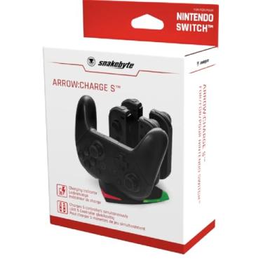 Imagem de snakebyte ARROW CHARGE S - Nintendo Switch charging station for 4 Joy-Cons and 1 Switch Pro Controller, 5-in-1 charger, LED charge status, incl. Type-C charging cable and adapter for Pro Controller [video game]