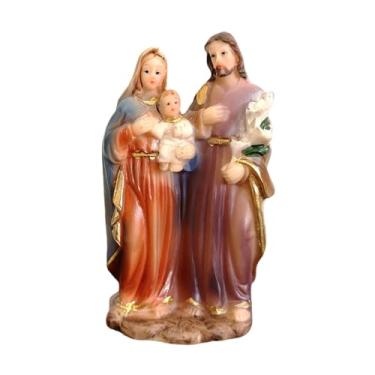 Imagem de Generic Estátua da Sagrada Família, Figura da Natividade, Coleção de Artesanato, Escultura, Decoração Religiosa de Natal para Casa, Sala de Estar e Mesa