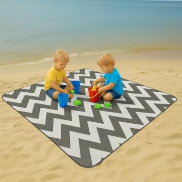 Imagem de TAPETE DE PRAIA 150cmx140cm PIQUENIQUE E PARQUES Toalha de Praia Grande(Zig Zag)