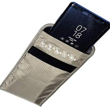 Imagem de Bolsa de segurança para celular gaiola anti-radiação bolsa Faraday de fibra de prata anti-rastreamento anti-espionagem RFID GPS 5G EMF bolsa de bloqueio de sinal