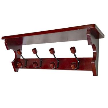 Imagem de Prateleira c/Cabideiro 4 ganchos Cor:Mogno