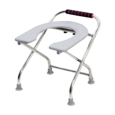 Imagem de Zialofi Assento sanitário dobrável para idosos, assento sanitário portátil, fácil de lavar, cômoda de cabeceira, assento para idosos e adultos, Prateleira