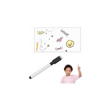 Imagem de Papel de Parede Adesivo PVC Quadro Branco com Marcador, 2 Metros x 45cm, Impermeável, Reutilizável, Autoadesivo