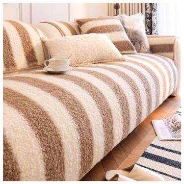 Imagem de SPXMQSS Capa para sofá, capa de sofá macia para seção, universal, antiderrapante, em forma de L, espessa, quente, capa de almofada de sofá 1/2/3/4 lugares B 110 x 110 cm