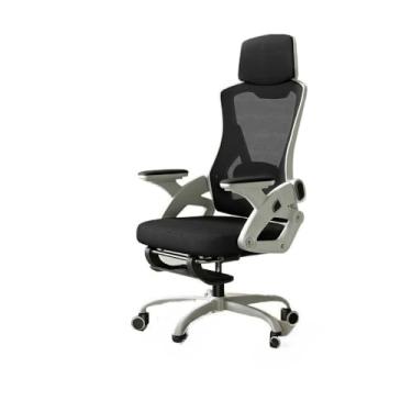 Imagem de Cadeira Ergonômica Escritório e Gamer - Suporte Lombar Ajustável, Inclinação 145° e Apoio para Pés Retrátil(Preto + Apoio para Pés)