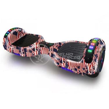 Imagem de Hoverboard Infantil Skate Elétrico Adesivado America Led USA