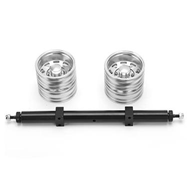 Imagem de SIWOTED Kit de cubo de roda do eixo traseiro liga de alumínio prata RC acessórios de reposição para trator Tamiya 1/14