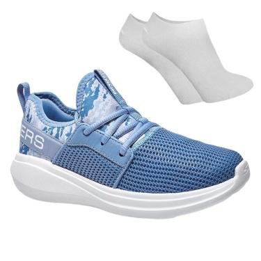 Imagem de Kit Tênis Skechers Go Run Fast Valor Feminino + Par De Meia