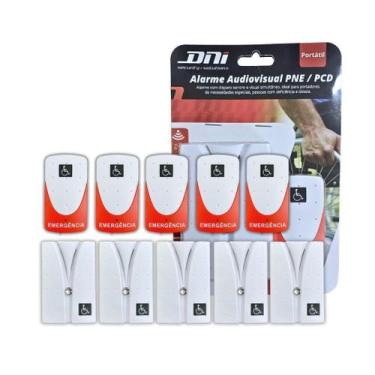 Imagem de Kit 5 Alarme Campainha Banheiro Emergência Idoso Pcd S/ Fio - DNI