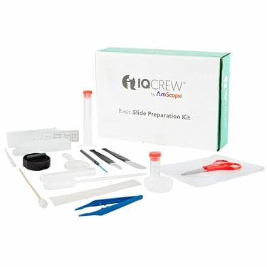 Imagem de AmScope - IQCrew Kit de preparação para microscópio de 35 peças – Conjunto essencial de amostras de amostra de estudante conjunto de ferramentas e acessórios para microscopia – SP-15