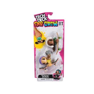 Imagem de Pack 2 Skate De Dedo Bonecos Sk8 Crew (Fone Branco)Tech Deck