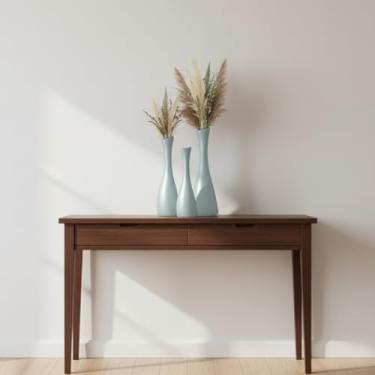 Imagem de Trio de Vasos Decorativos Paris Cerâmica Autêntica Decoração Sala Mesa Aparador Escritório Vaso Moderno (Cimento-Queimado)