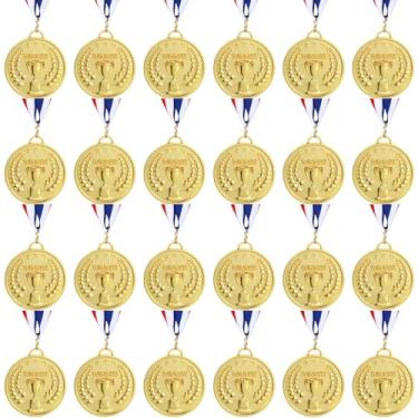 Imagem de Quelay Medalhas de 24 peças para vencedor de prêmios, medalhas de troféu de metal de 5 cm com fitas de prêmio para estudantes, adultos, participação, competições, eventos esportivos