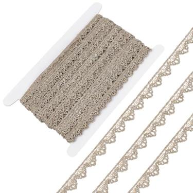 Imagem de MAYJOYDIY Acabamento de renda dourada clara de 20 metros, fita de renda metálica de 1,9 cm bordada, acabamento de borda para camisa social, punhos, cortina, travesseiro, enfeite de embrulho de