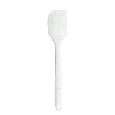 Imagem de Espátula De Silicone Flexível 27 Cm Antiaderente Para Cozinha Resistente Ao Calor Perfeita Para Misturar Raspar E Cozinhar Sem Arranhar Panelas (Branco Marmore)