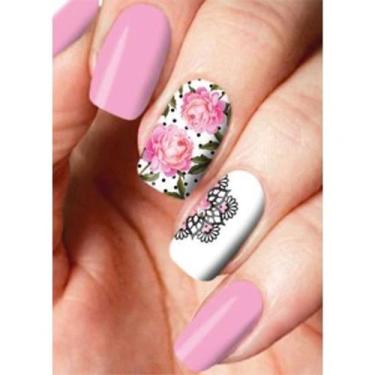 Imagem de Adesivo para Unhas 3D Flor Rosa Hannah Cartela 12 Adesivos C855 - JW S