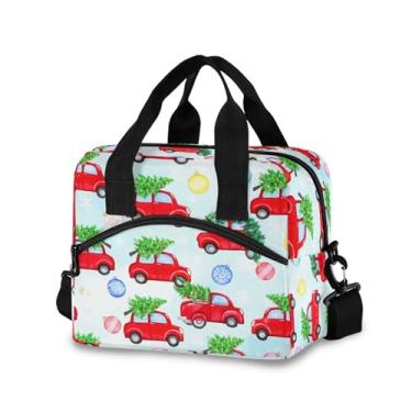 Imagem de Burbuja Lancheira térmica de carros de Natal para mulheres e homens, lancheira portátil com alça de ombro removível, lancheira para viagem, piquenique, escritório, trabalho