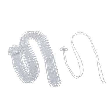 Imagem de UGPLM 20 peças de amuletos, nós decorativos, artesanato DIY, decoração Feng Shui, sachês para pendurar, cordão para enfeites de portas e janelas, Branco