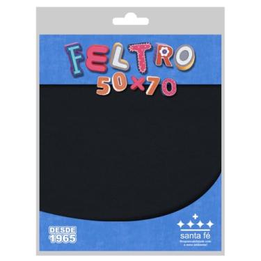 Imagem de Pacote Tecido Feltro Blister 50cm X 70cm 60 Cores Diferentes (PRETO - 034)