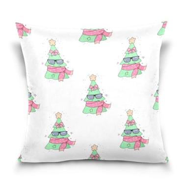 Imagem de Burbuja Capas de almofada 45,7 x 45,7 cm, árvore de Natal de veludo macio, capa decorativa para sofá, sofá, sala de estar, quarto
