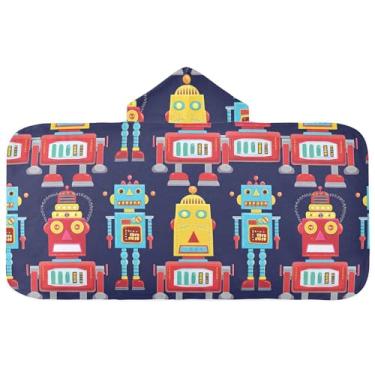 Imagem de Burbuja Toalha de banho com capuz de laço rosa para crianças, toalha de praia de pelúcia macia absorvente para chá de meninas e meninos 3-10 anos, 61 x 127 cm