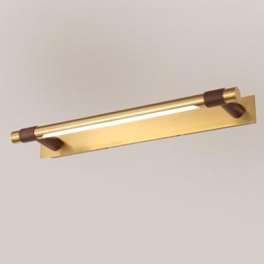 Imagem de Luminária de LED para espelho de banheiro, arandela de parede ajustável em 120°, luz para armário de espelho, iluminação para moldura de fotos, faixa de luz longa para banheiro (madeira, 63