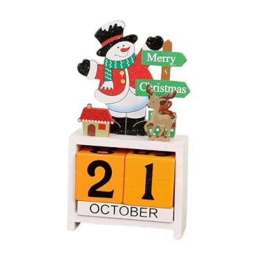 Imagem de Fancyes Calendário de contagem regressiva de Natal com blocos numéricos para decoração de mesa e festa, Style a
