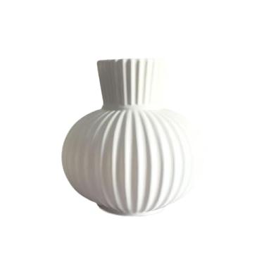 Imagem de Fenteer Vaso de flores minimalista, único e elegante para arranjos de flores secas. Ideal para prateleiras, festas, mesas de jantar e como presente de, White S